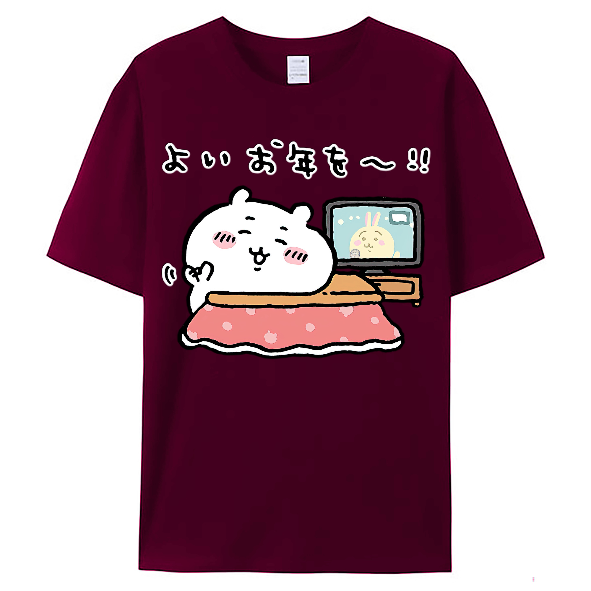 （画像用） ちいかわ ちいかわ Chii-kawa chiikawa レディースカジュアルプリントTシャツ（綿100％）